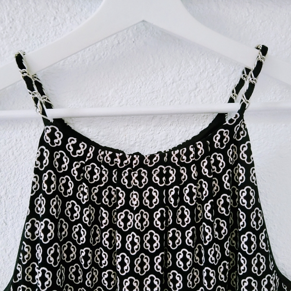 Summer dress black & white with silver hardware